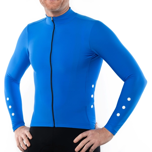 Bluza kolarska gładka, niebieska