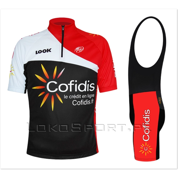Komplet kolarski, koszulka i spodenki COFIDIS, Super wkładka