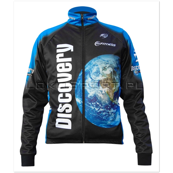 Kurtka kolarska Discovery Czarna windstoper