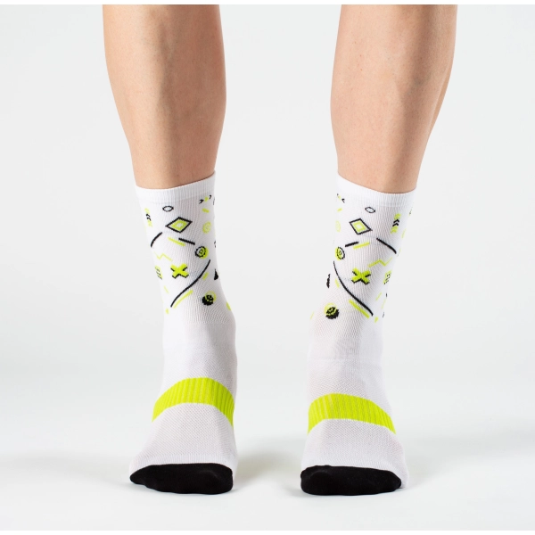 Skarpetki, wzorki zielone, białe